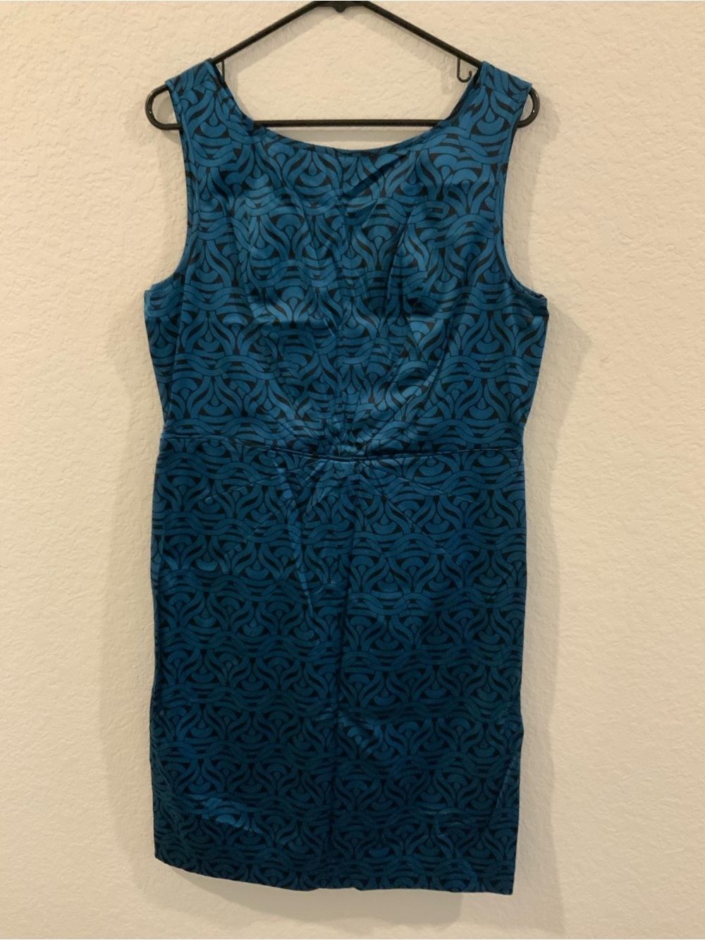 Banana Republic Blue Geometric Sheath Midi Dress – Size 14